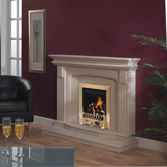 Traditional marble fireplace