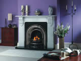 Victorian arched inset fireplace