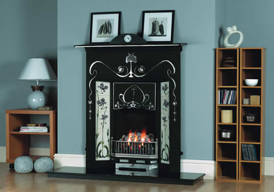 Contemporary cast iron fireplace